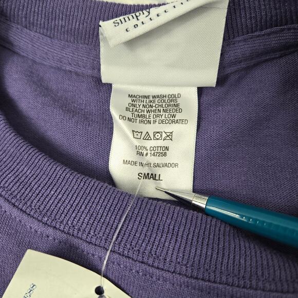 NWT Simply Southern Breast Cancer HOPE T-shirt Purple Psalm 71:14 size Small - Picture 7 of 9